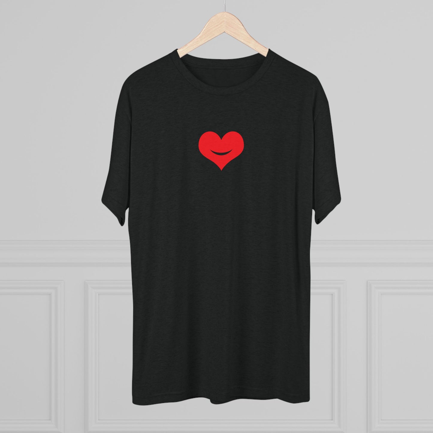 +HEART SMILE RED - Unisex Tri-Blend Crew Tee
