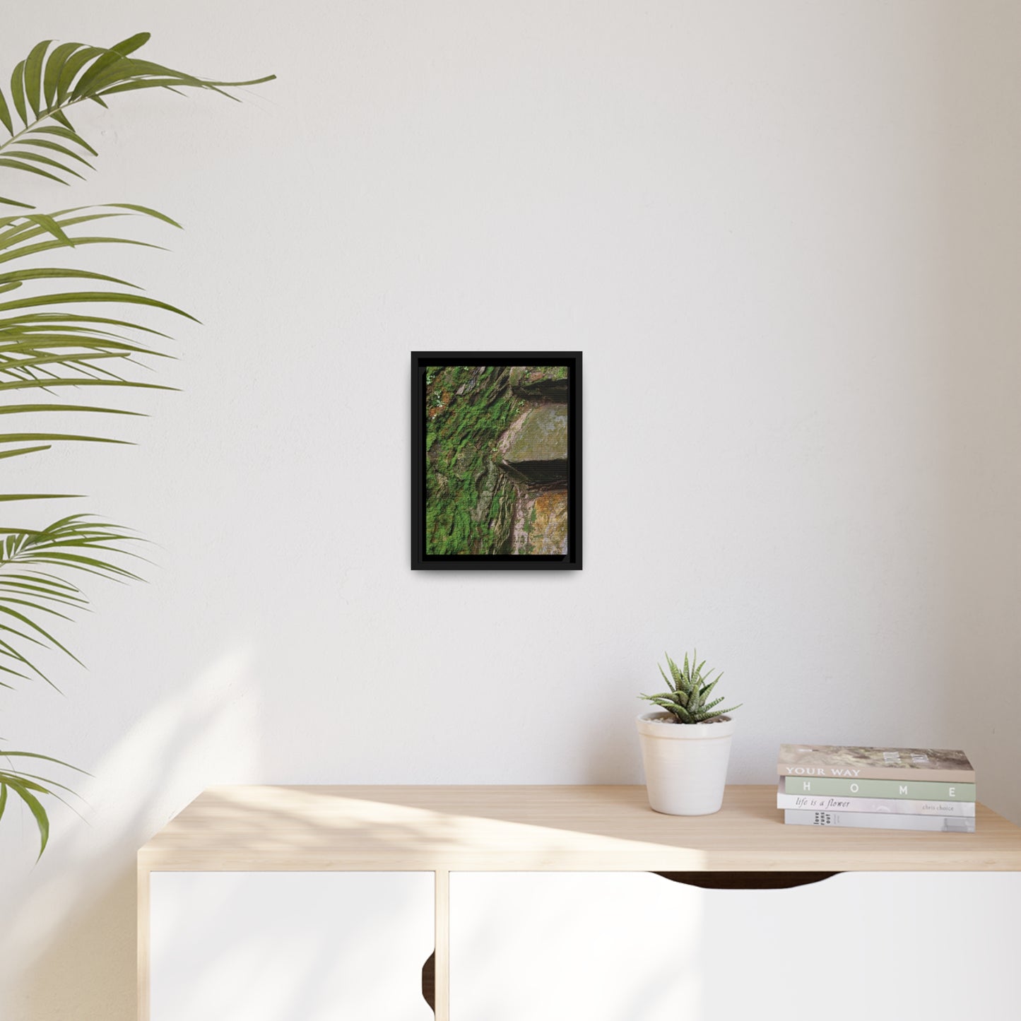 MOSSY STAIRCASE - Matte Canvas, Black Frame