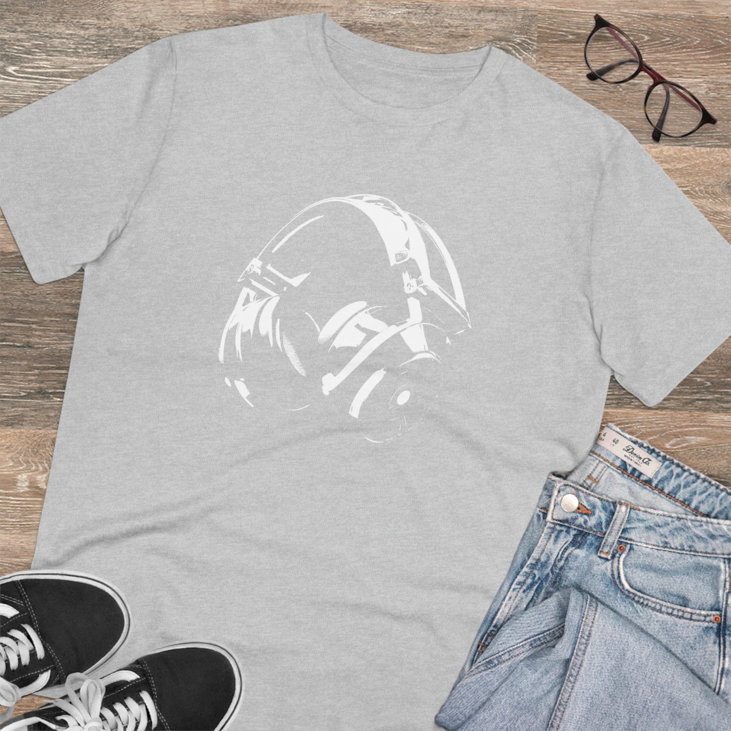 HEADPHONES - WHITE LOGO - Organic Creator T-shirt - Unisex