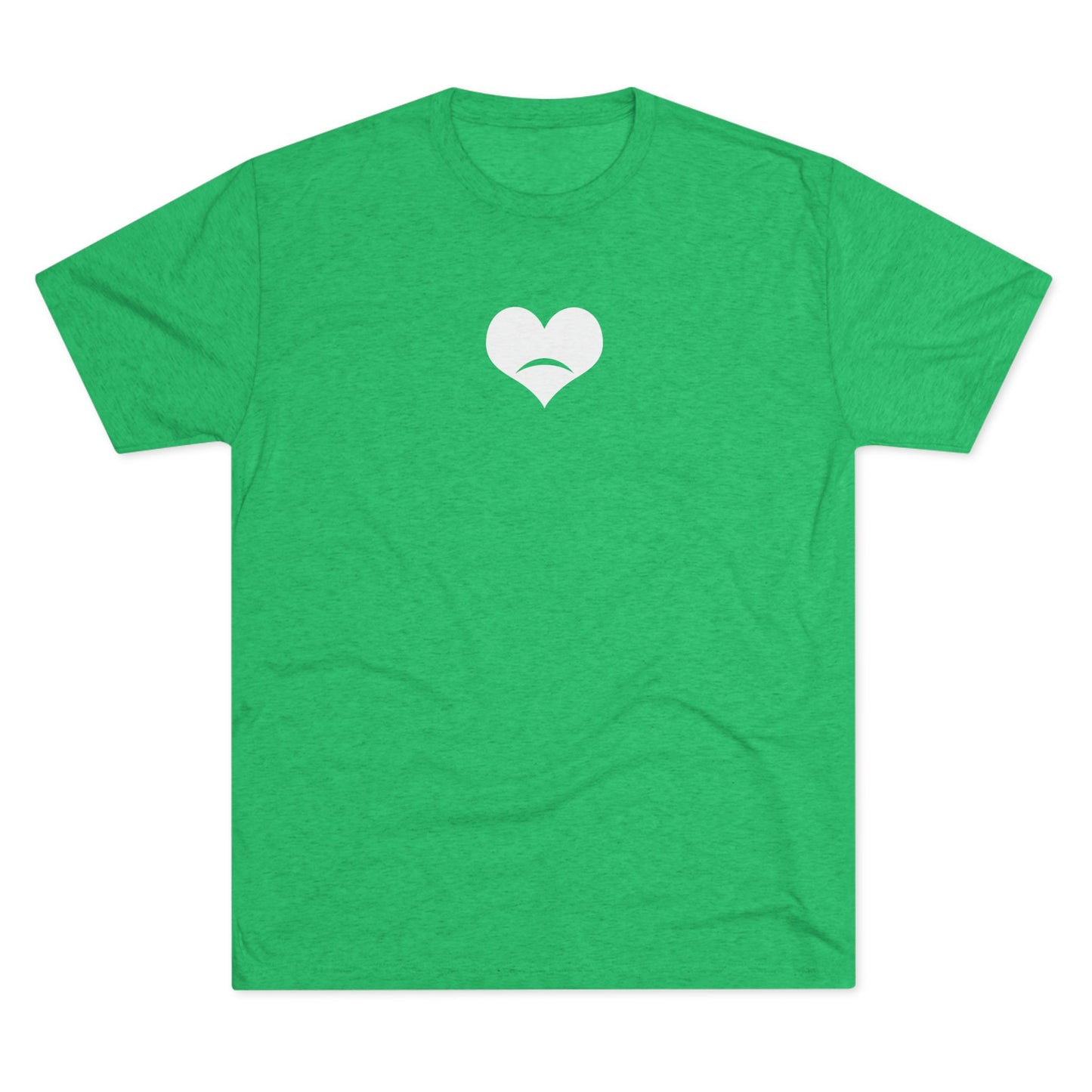 -HEART FROWN WHITE- Unisex Tri-Blend Crew Tee