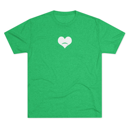 -HEART FROWN WHITE- Unisex Tri-Blend Crew Tee