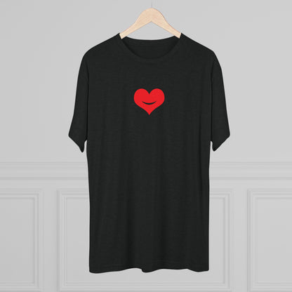+HEART SMILE RED - Unisex Tri-Blend Crew Tee