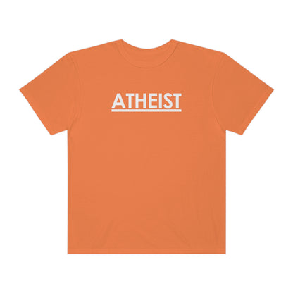 ATHEIST (white logo) - Unisex Garment-Dyed T-shirt