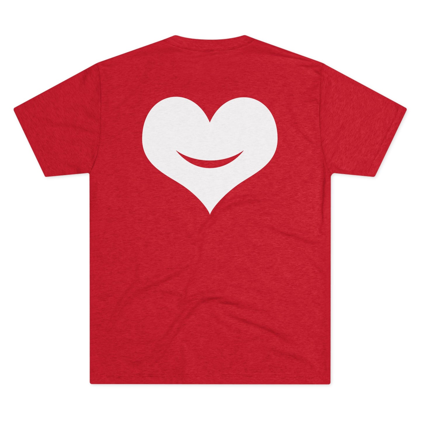 +HEART SMILE WHITE - Unisex Tri-Blend Crew Tee