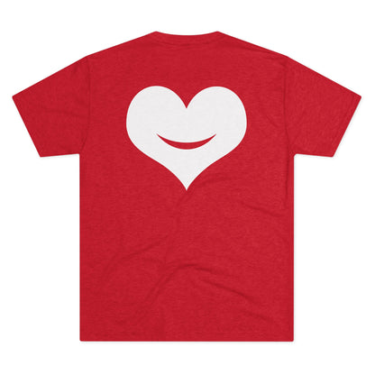 +HEART SMILE WHITE - Unisex Tri-Blend Crew Tee
