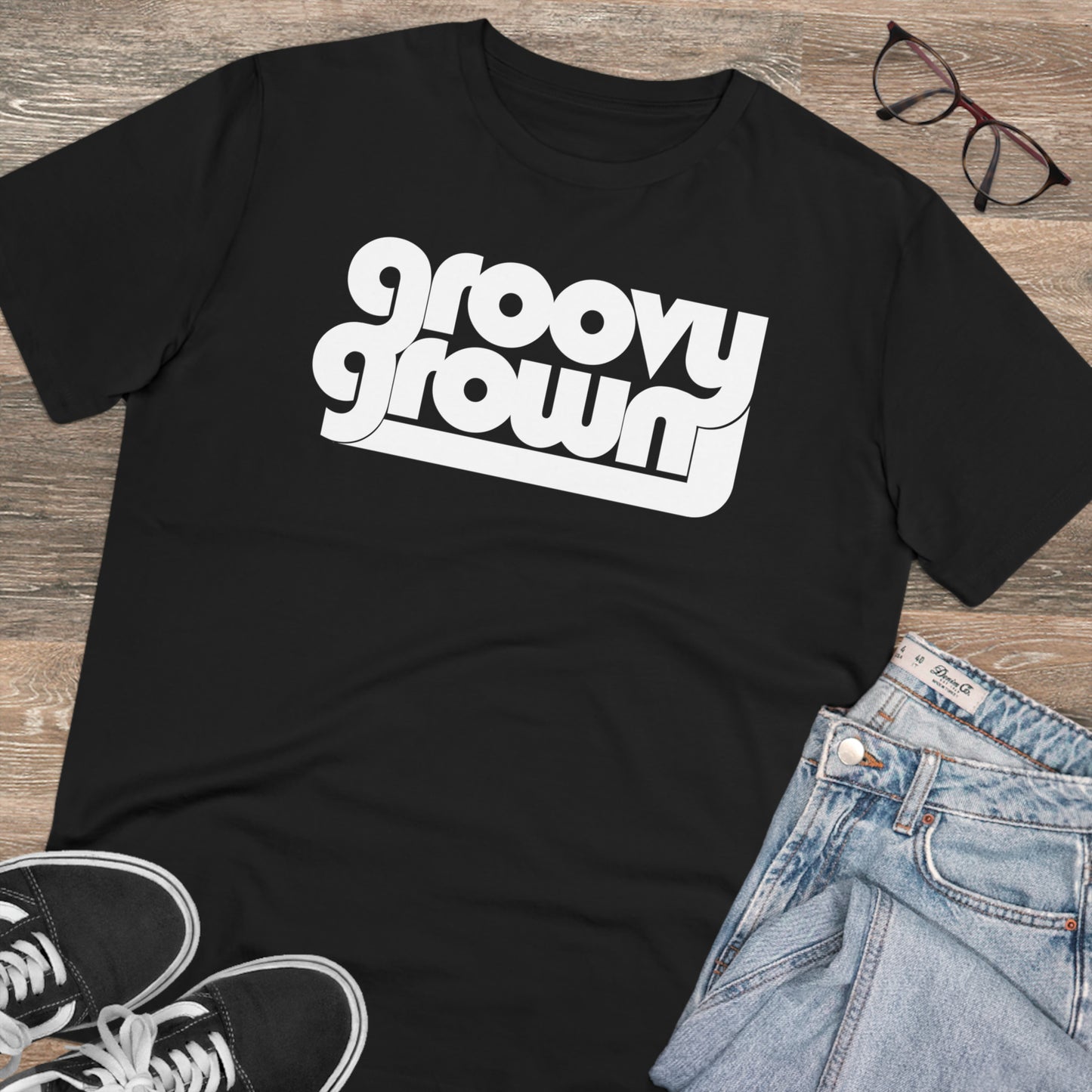 GROOVY GROWN - WHITE LOGO - Organic Creator T-shirt - Unisex