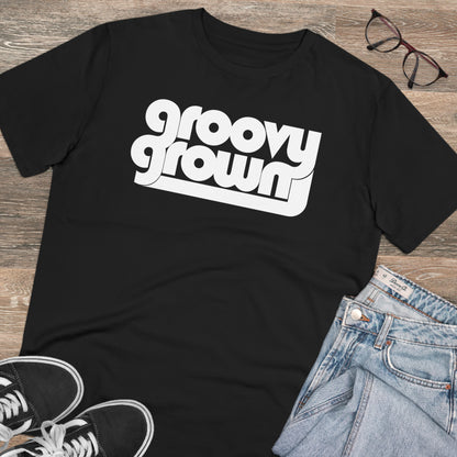 GROOVY GROWN - WHITE LOGO - Organic Creator T-shirt - Unisex