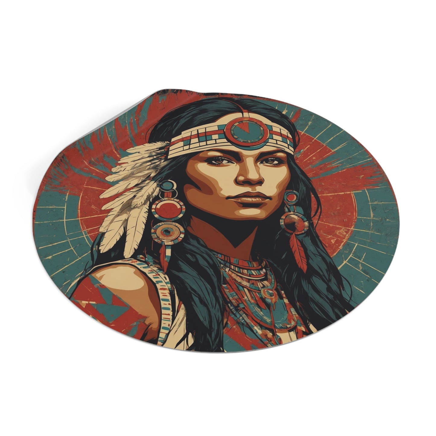 CHIC - Retro Pop Art Woman Round Vinyl Sticker — 8