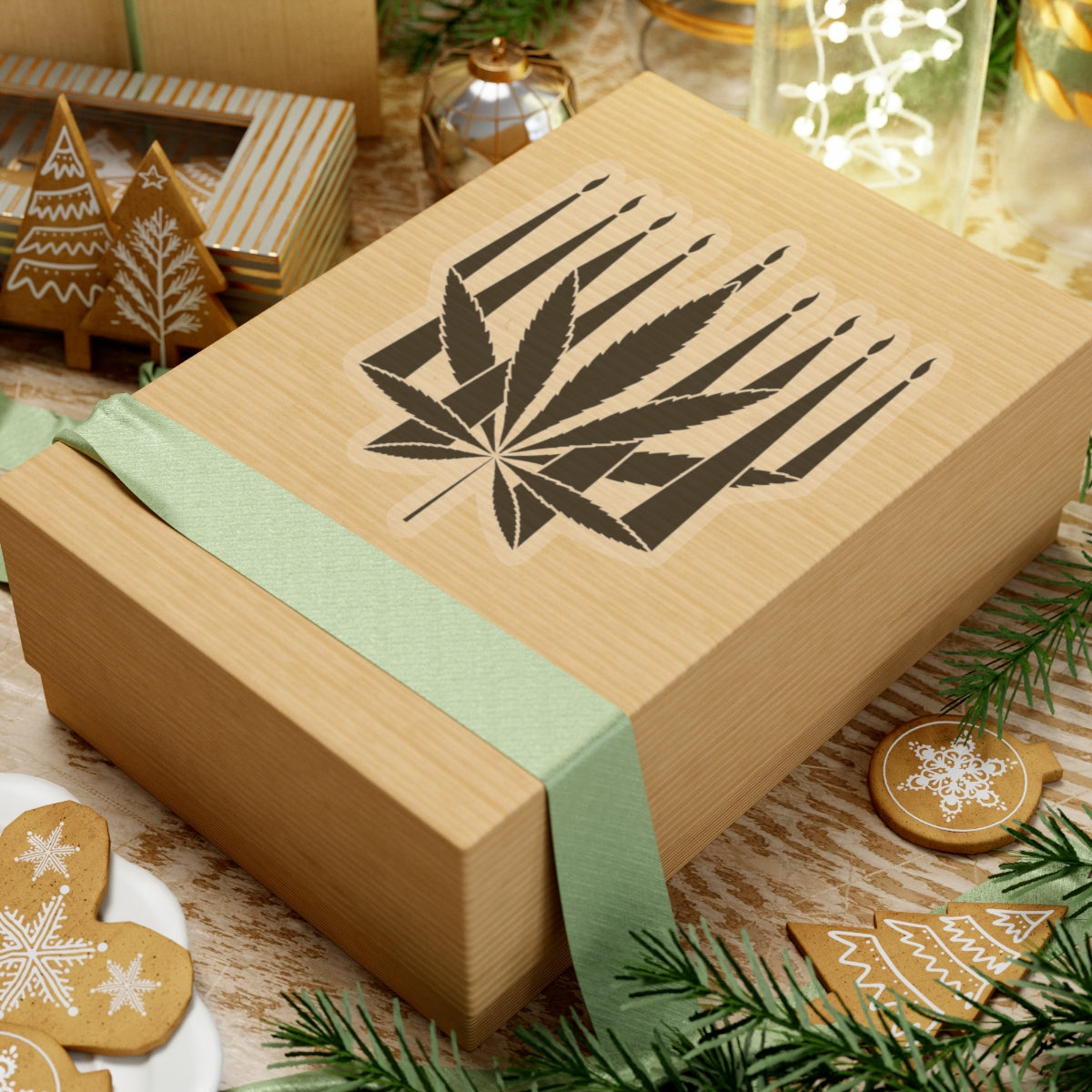 MENORAHJUANA STICKER - Kiss-Cut Stickers