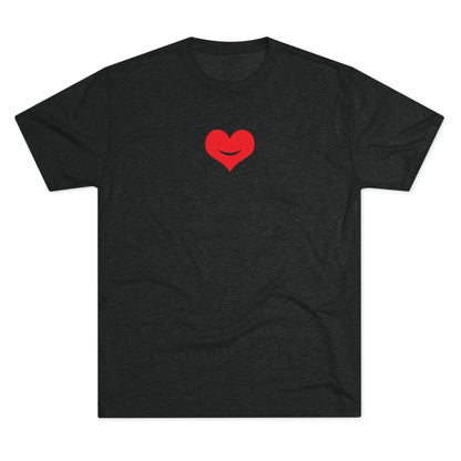 +HEART SMILE RED - Unisex Tri-Blend Crew Tee