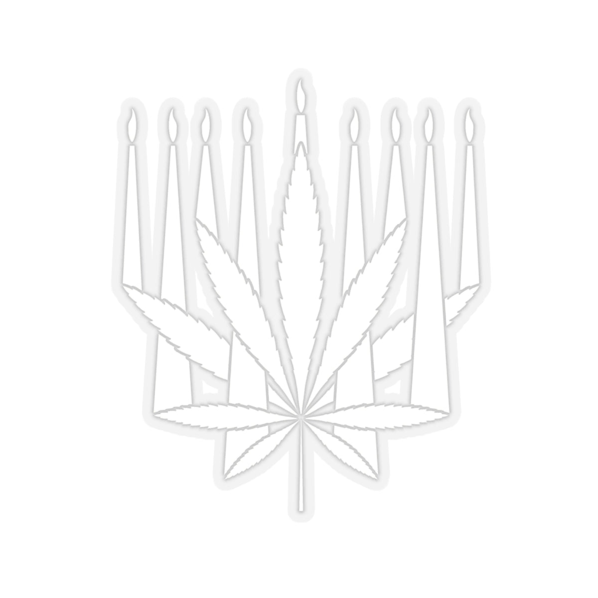 MENORAHJUANA STICKER WHITE - Kiss-Cut Stickers