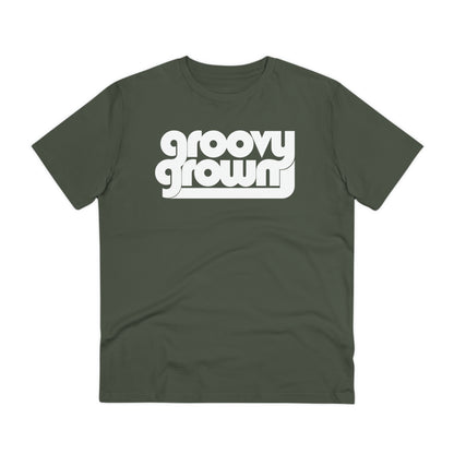 GROOVY GROWN - WHITE LOGO - Organic Creator T-shirt - Unisex