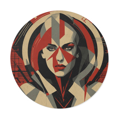 CHIC - Retro Pop Art Woman Round Vinyl Sticker — 2