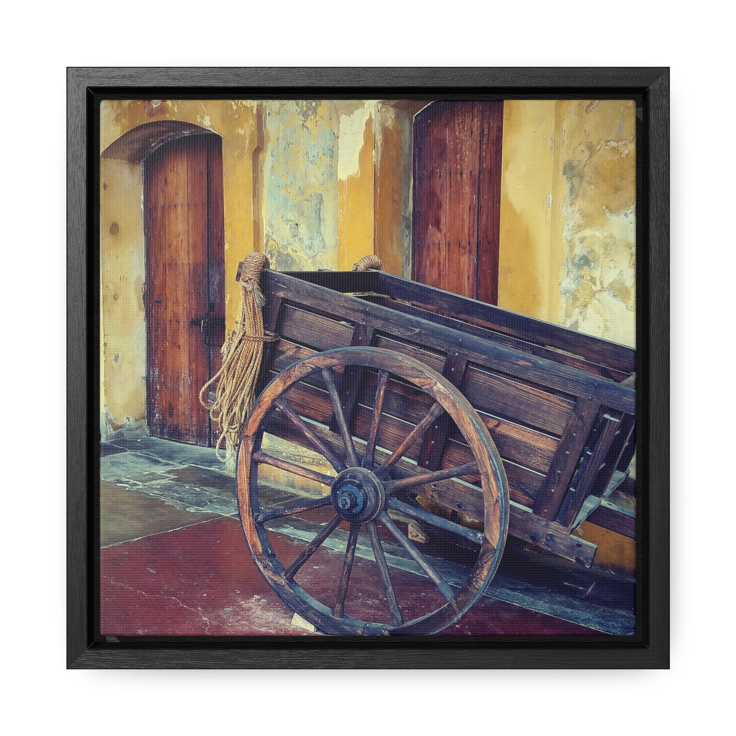 ANITQUE CART PRINT - Gallery Canvas Wraps, Square Frame