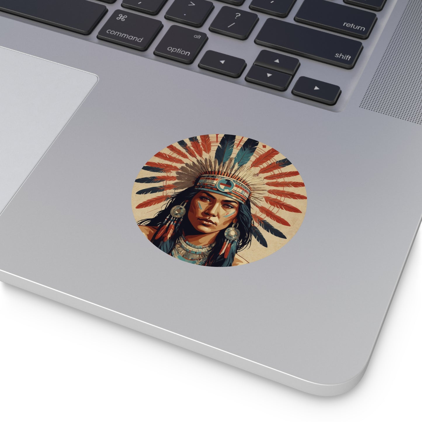 CHIC - Retro Pop Art Woman Round Vinyl Sticker — 12
