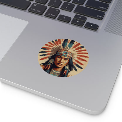 CHIC - Retro Pop Art Woman Round Vinyl Sticker — 12