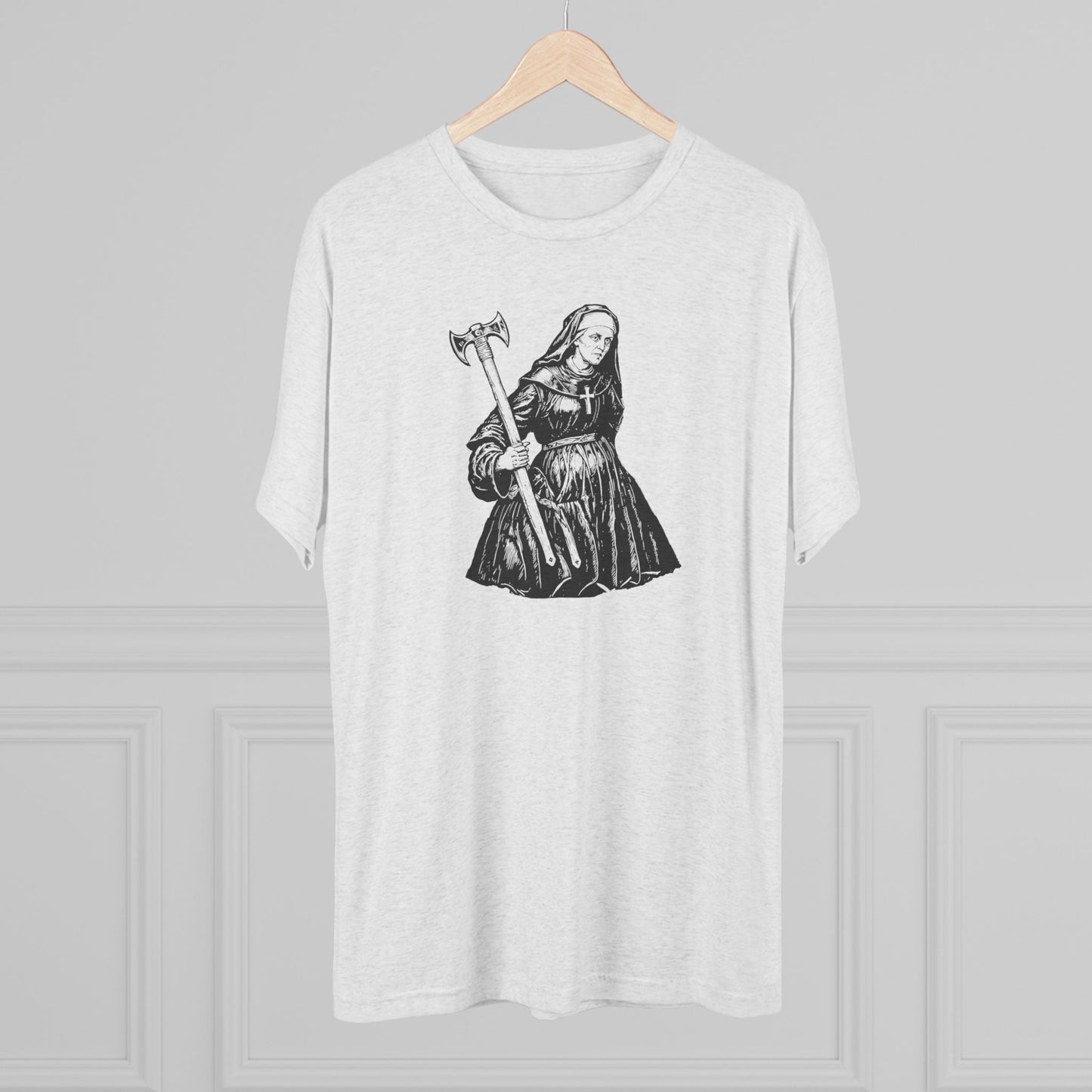 NUN - WHITE - Unisex Tri-Blend Crew Tee