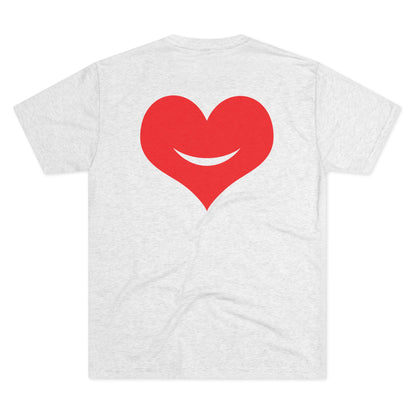 +HEART SMILE RED - Unisex Tri-Blend Crew Tee