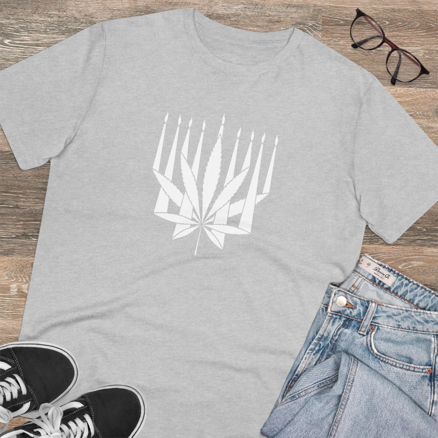 MENORAHJUANA-WHITE - Organic Creator T-shirt - Unisex