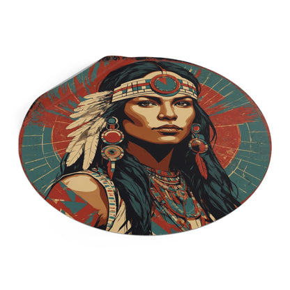 CHIC - Retro Pop Art Woman Round Vinyl Sticker — 8