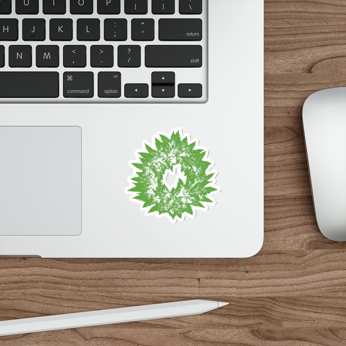 GREEN WREATH - Die-Cut Stickers