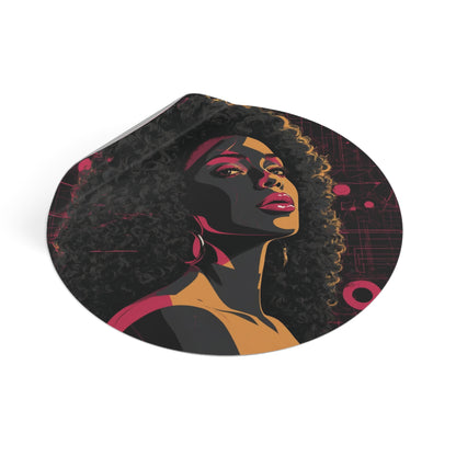 CHIC - Retro Pop Art Woman Round Vinyl Sticker — 7