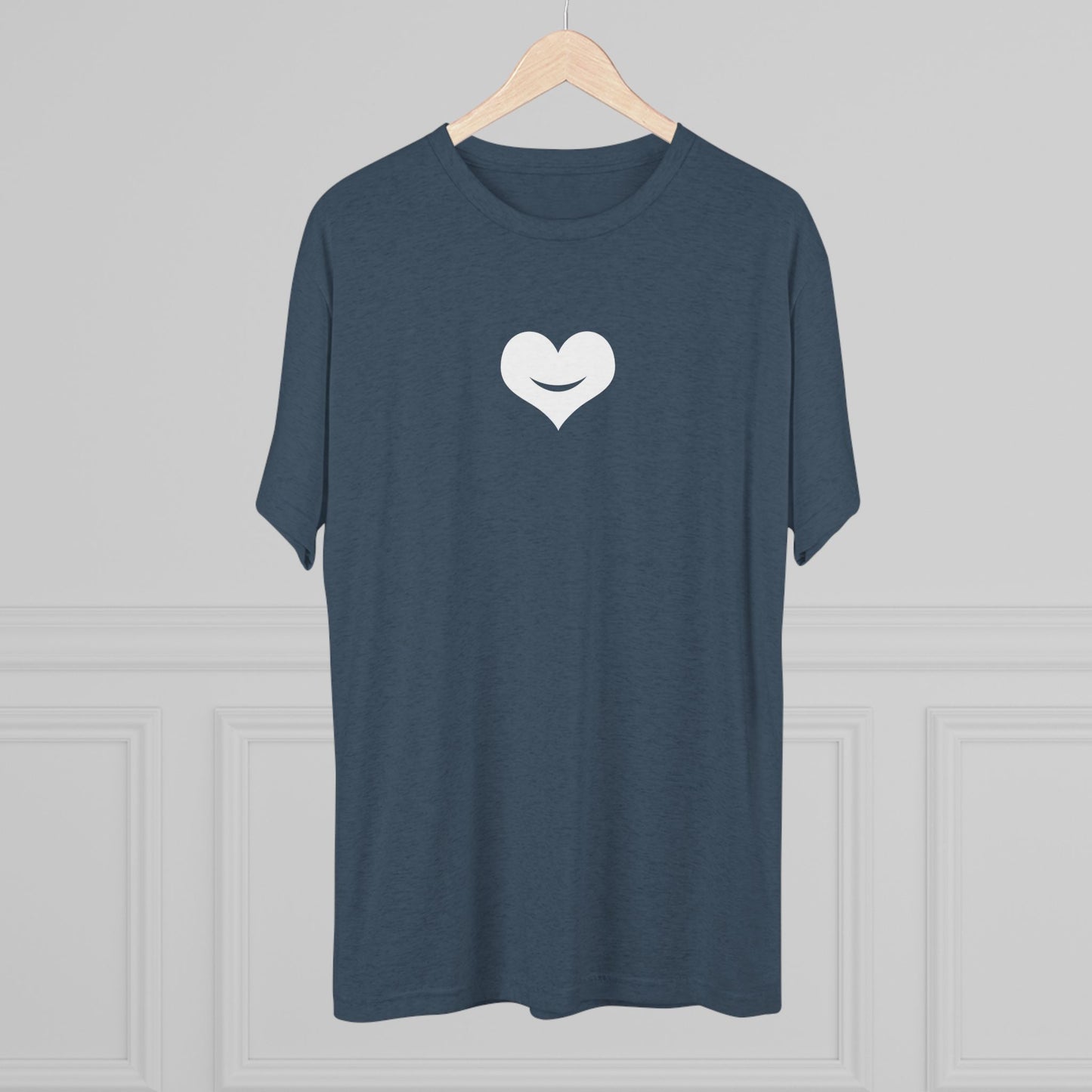 +HEART SMILE WHITE - Unisex Tri-Blend Crew Tee