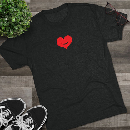 +HEART SMILE RED - Unisex Tri-Blend Crew Tee