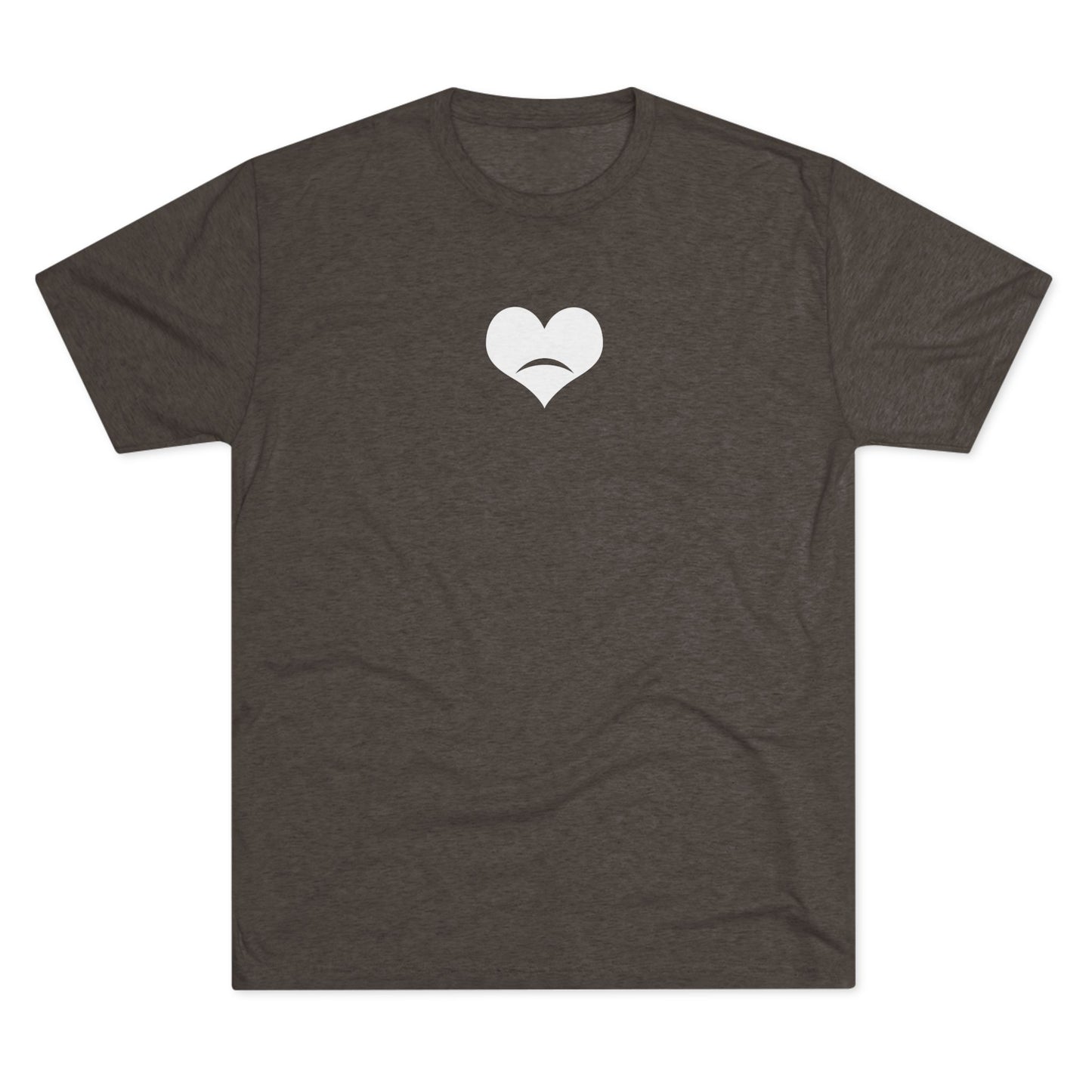 -HEART FROWN WHITE- Unisex Tri-Blend Crew Tee