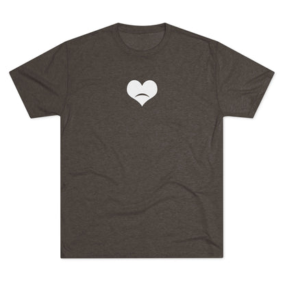 -HEART FROWN WHITE- Unisex Tri-Blend Crew Tee