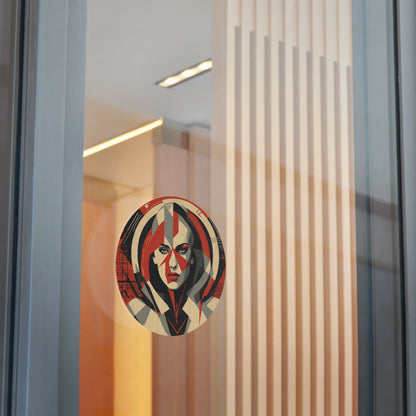 CHIC - Retro Pop Art Woman Round Vinyl Sticker — 2