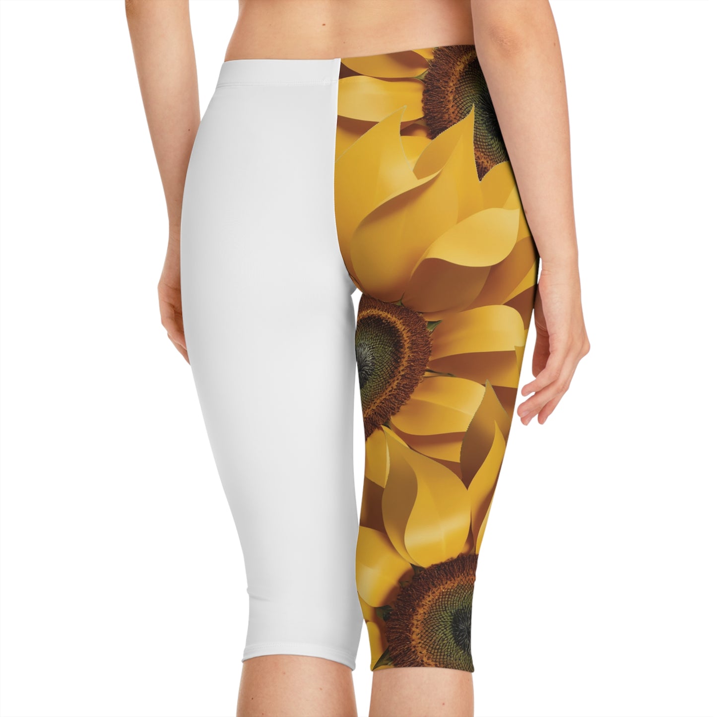 SUNFLOWER LEGGINGS - Women's Capri Leggings (AOP)