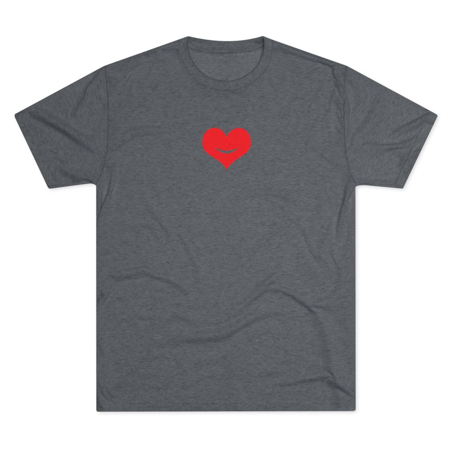 +HEART SMILE RED - Unisex Tri-Blend Crew Tee