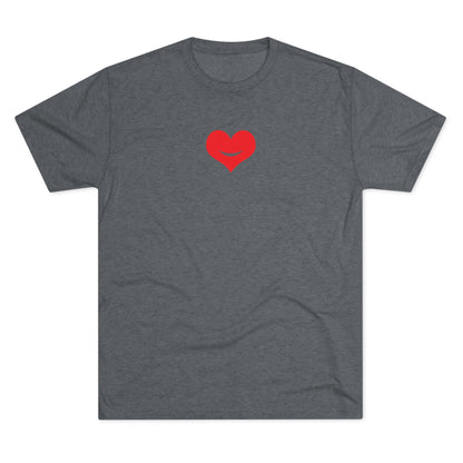 +HEART SMILE RED - Unisex Tri-Blend Crew Tee