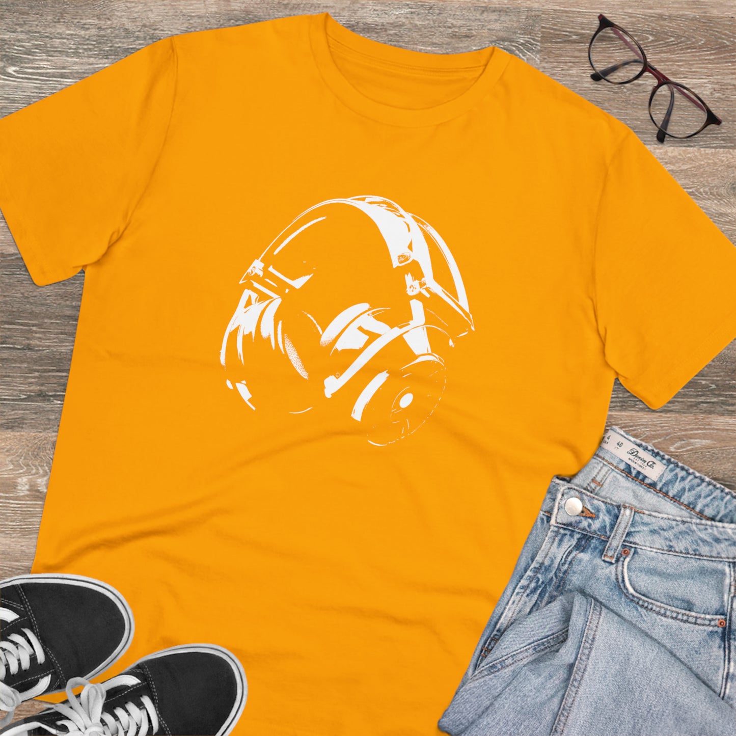 HEADPHONES - WHITE LOGO - Organic Creator T-shirt - Unisex