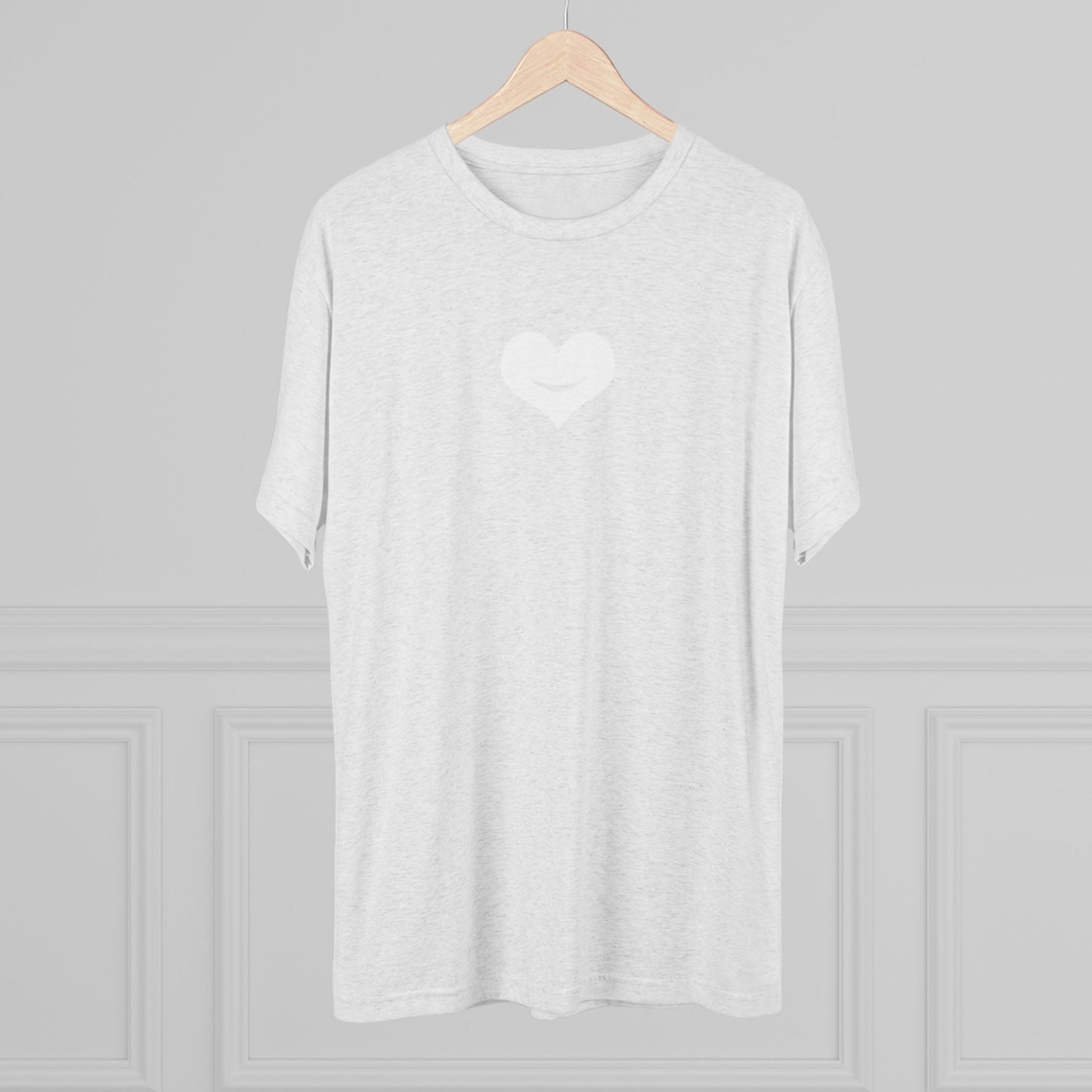 +HEART SMILE WHITE - Unisex Tri-Blend Crew Tee