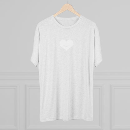 +HEART SMILE WHITE - Unisex Tri-Blend Crew Tee