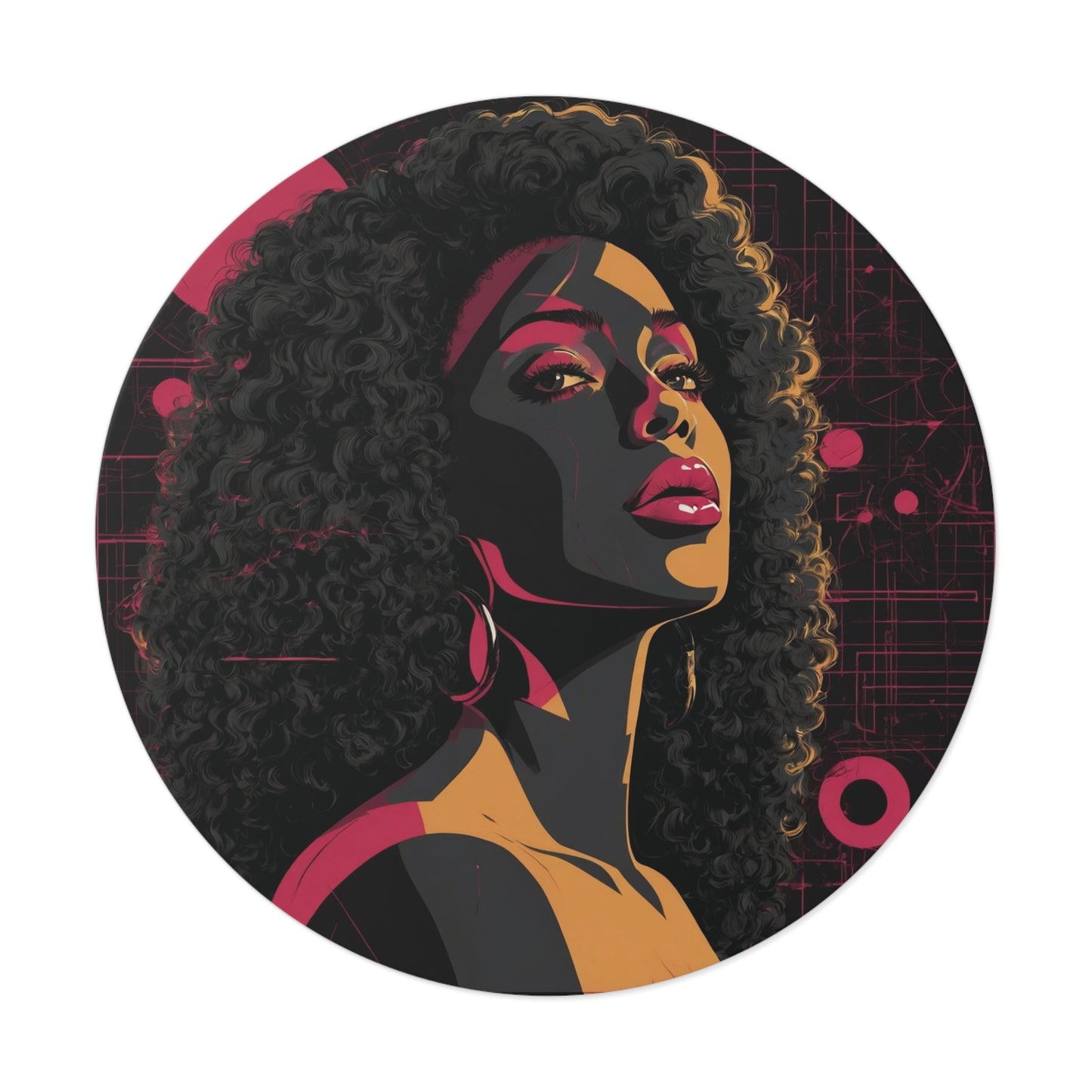 CHIC - Retro Pop Art Woman Round Vinyl Sticker — 7