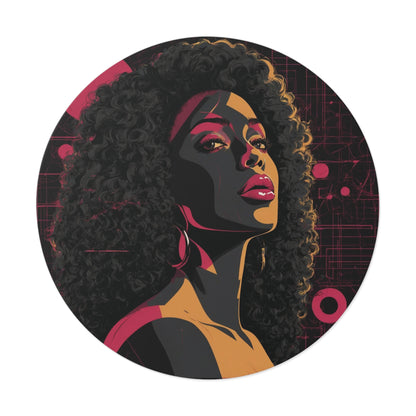 CHIC - Retro Pop Art Woman Round Vinyl Sticker — 7