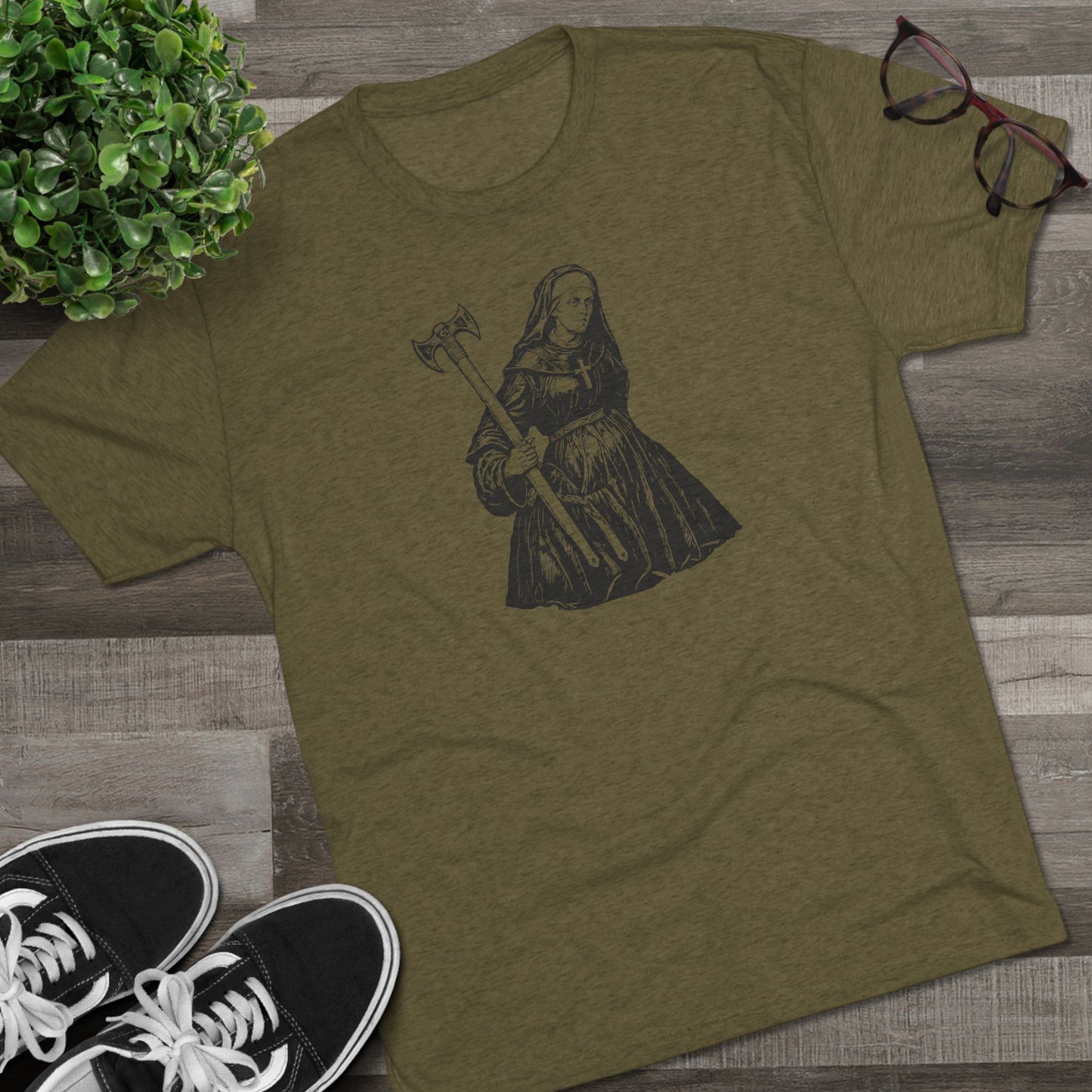 NUN - WHITE - Unisex Tri-Blend Crew Tee