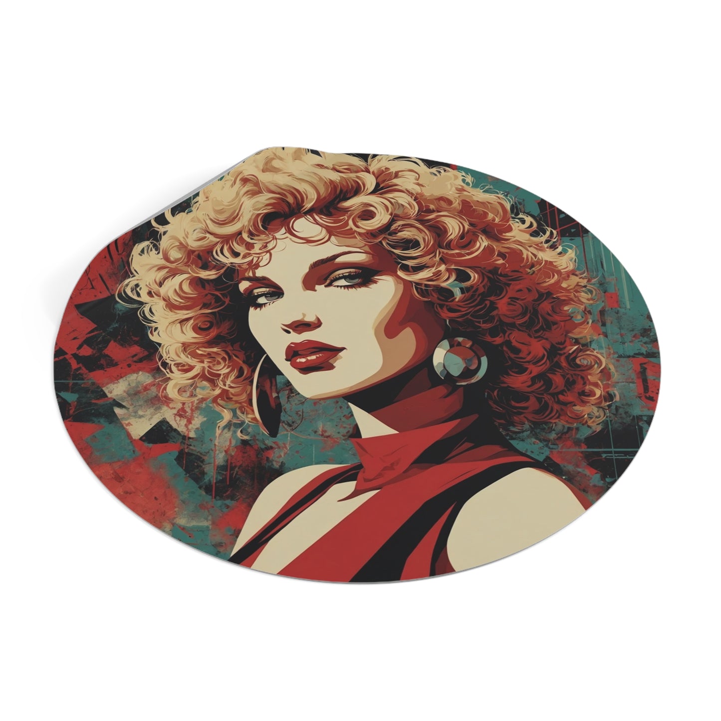 CHIC - Retro Pop Art Woman Round Vinyl Sticker — 3