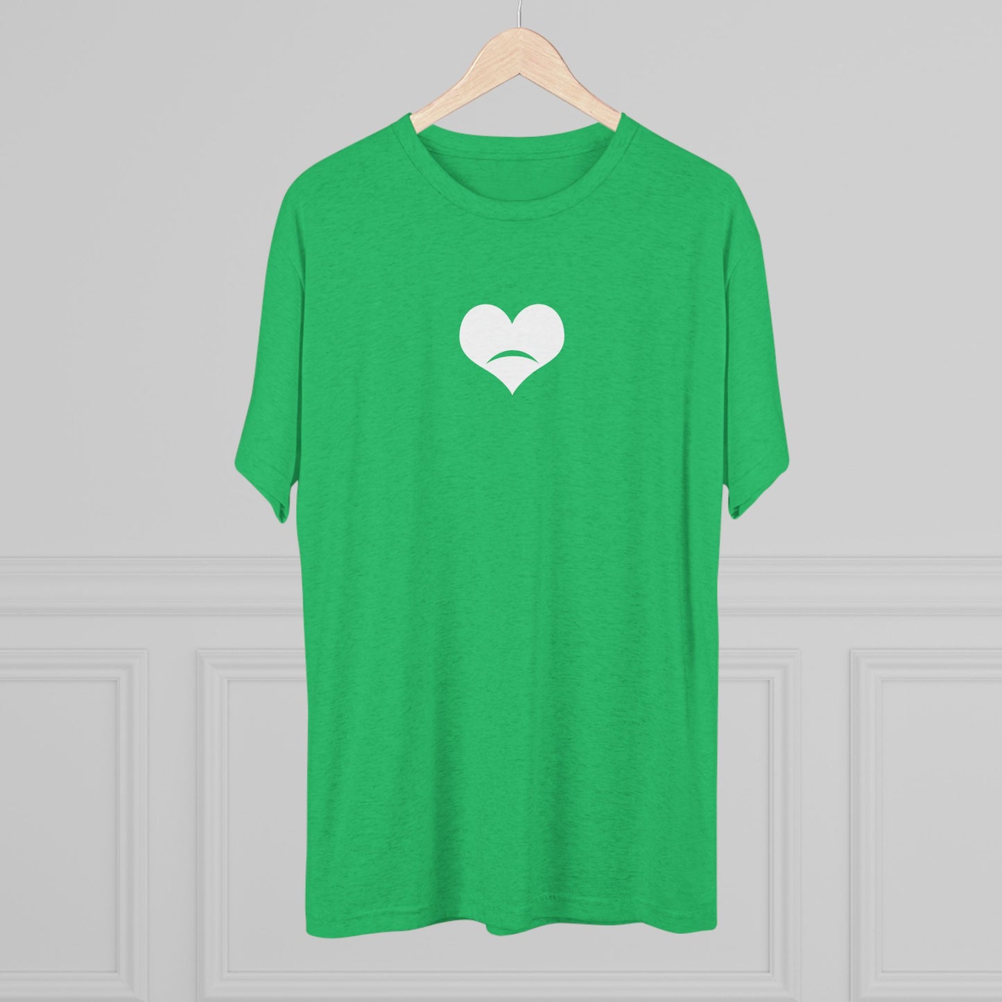 -HEART FROWN WHITE- Unisex Tri-Blend Crew Tee