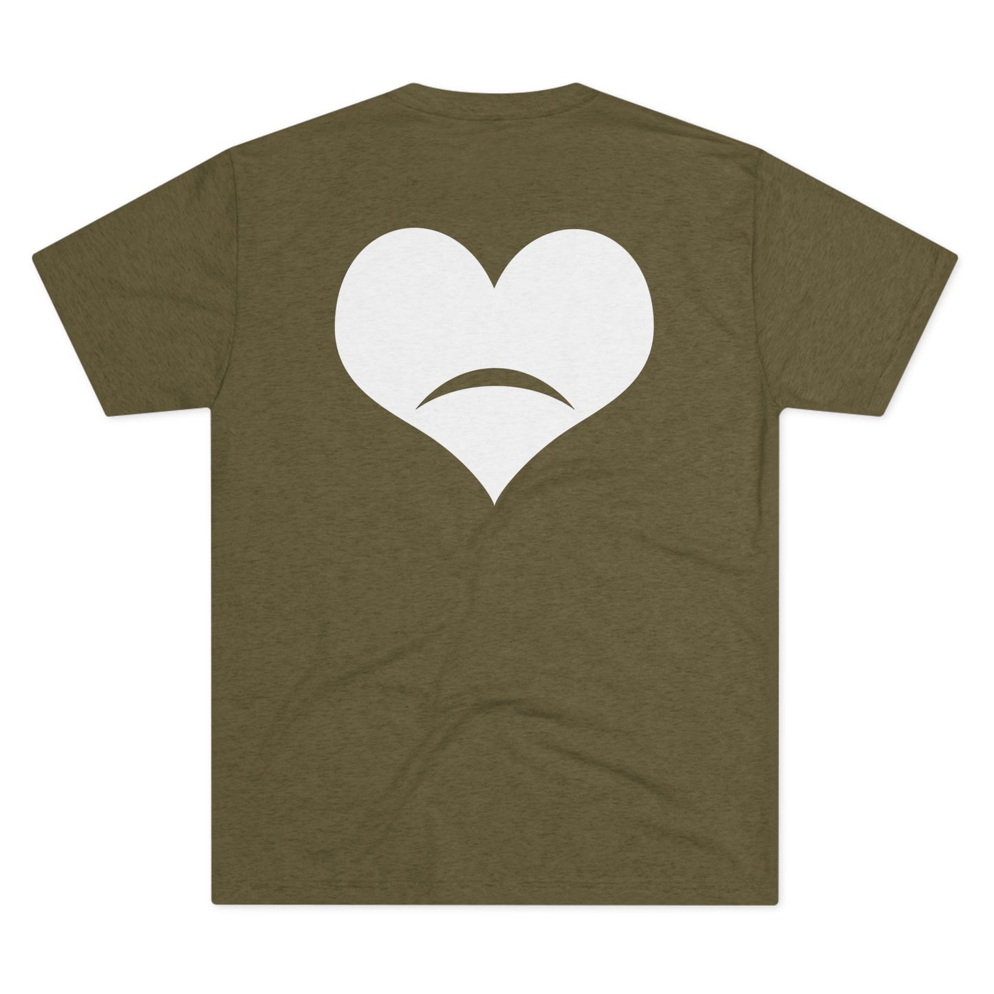 -HEART FROWN WHITE- Unisex Tri-Blend Crew Tee