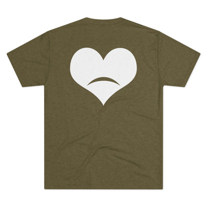 -HEART FROWN WHITE- Unisex Tri-Blend Crew Tee