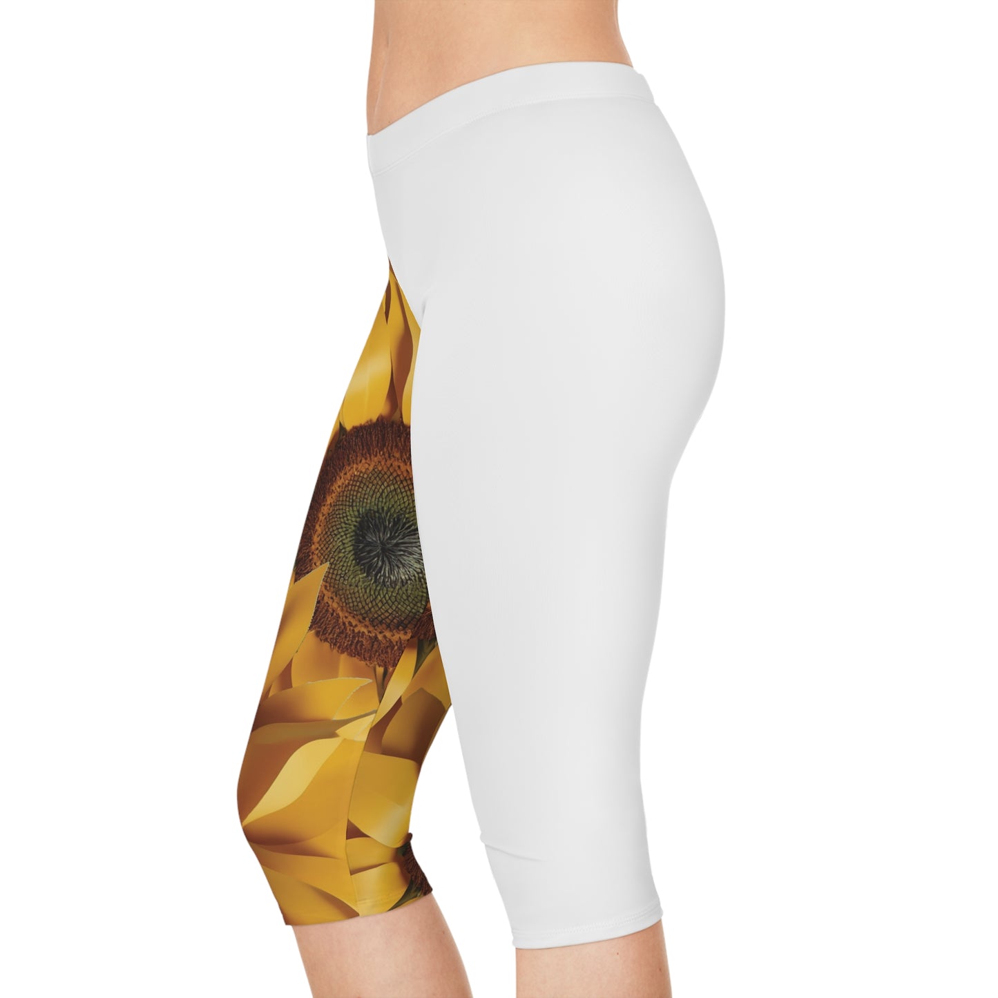 SUNFLOWER LEGGINGS - Women's Capri Leggings (AOP)