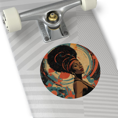 CHIC - Retro Pop Art Woman Round Vinyl Sticker — 10