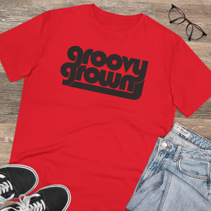 GROOVY GROWN - BLACK LOGO - Organic Creator T-shirt - Unisex