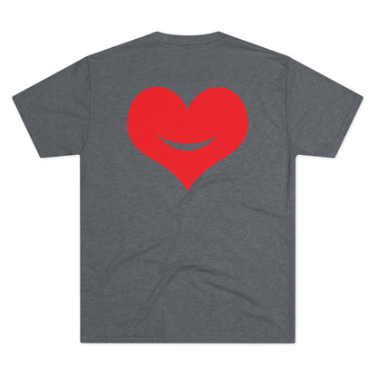 +HEART SMILE RED - Unisex Tri-Blend Crew Tee