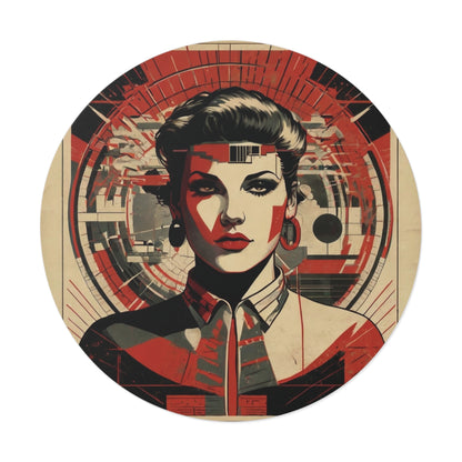 CHIC - Retro Pop Art Woman Round Vinyl Sticker — 4