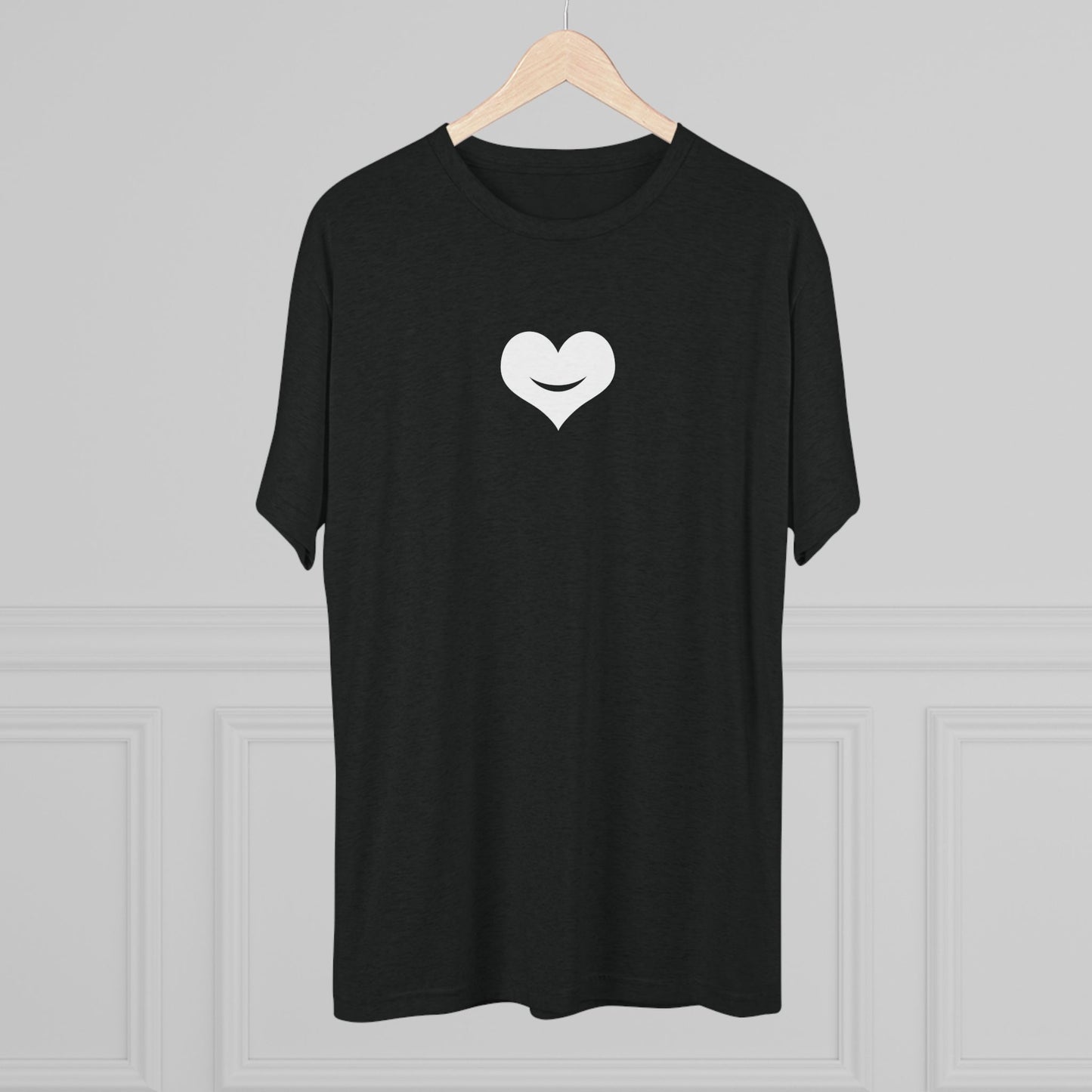 +HEART SMILE WHITE - Unisex Tri-Blend Crew Tee